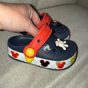 CROCS Kids Sandals - Navy and Red with Mickey Design
